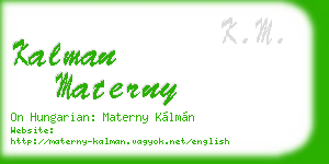 kalman materny business card